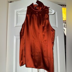Sleek Rust Sleeveless Blouse